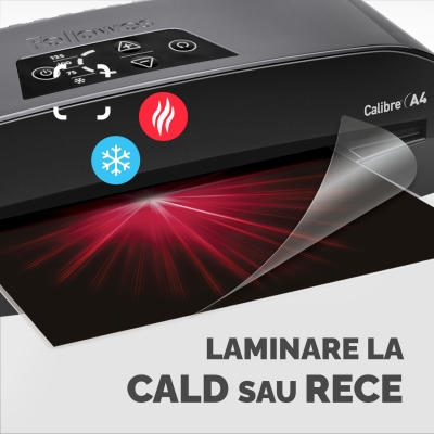 Laminator Calibre, A4, 2 role, kit folii inclus, Fellowes 