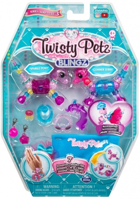 TWISTYPETZ BLINGZ SET 2 BRATARI ANIMALUTE ZEBRA SI PONEIUL STRALUCITOR SPIN MASTER