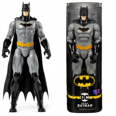 Figurina Batman costum negru cu 11 puncte de articulatie, 31 cm, Spin Master