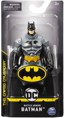 Figurina Batman costum gri, 15 cm, Spin Master