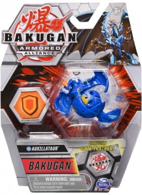 Figurina bila Bakugan S2 Basic Auxillataur cu card Baku-gear Spin Master