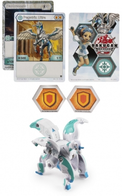 Figurina bila Bakugan S2 Ultra Pegatrix cu card Baku-gear Spin Master