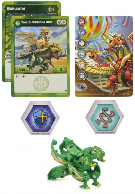 Figurina bila Bakugan S2 Ultra Trox Nobilious cu card Baku-gear Spin Master