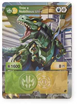 Figurina bila Bakugan S2 Ultra Trox Nobilious cu card Baku-gear Spin Master