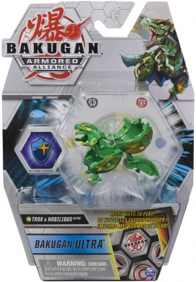 Figurina bila Bakugan S2 Ultra Trox Nobilious cu card Baku-gear Spin Master