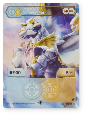 Figurina bila Bakugan S2 Ultra Pegatrix Goreene cu card Baku-gear Spin Master