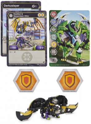 Figurina bila Bakugan S2 Ultra Howlkor Serpenteze cu card Baku-gear Spin Master