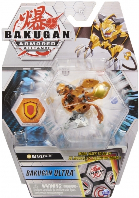 Figurina bila Bakugan S2 Ultra Batrix cu card Baku-gear auriu Spin Master