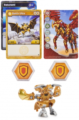 Figurina bila Bakugan S2 Ultra Batrix cu card Baku-gear auriu Spin Master