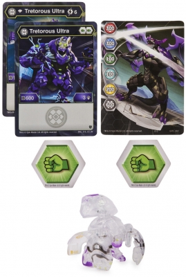 Figurina bila Bakugan S2 Ultra Tretorous cu card Baku-gear Spin Master