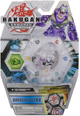 Figurina bila Bakugan S2 Ultra Tretorous cu card Baku-gear Spin Master