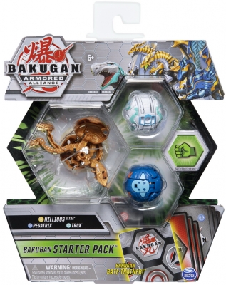 Figurine bila Bakugan S2 Start Pack  Pegatrix Trox si Nillious Ultra 3 buc/set Spin Master