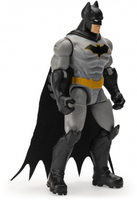 Figurina Batman gri, 10 cm, cu accesorii surpriza Spin Master