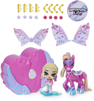 Set de joaca cu figurine Pixies Riders, roz, Hatchimals Spin Master