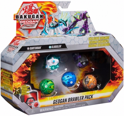 Set figurine Bakugan S3 Geogan Brawler Surturan si Sluggler Spin Master