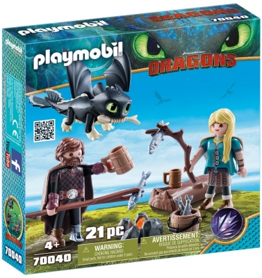 Hiccup, Astrid Si Pui De Dragon Playmobil