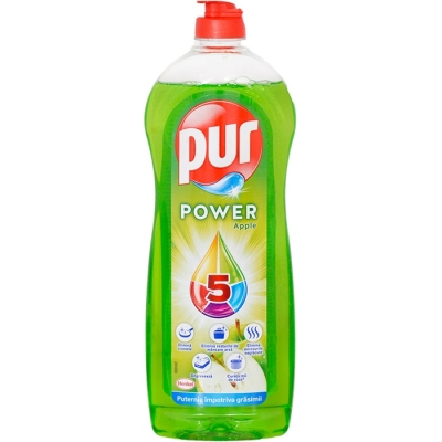 Detergent lichid pentru vase Power Apple 750 ml Pur