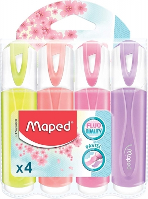 Textmarker Fluo Peps Classic Pastel diverse modele 4 culori/set Maped