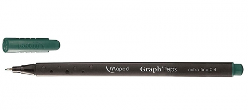 Fineliner 0.4 mm, verde intens, Graph Peps Maped 