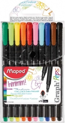 Fineliner Graph peps, 10 culori/set Maped