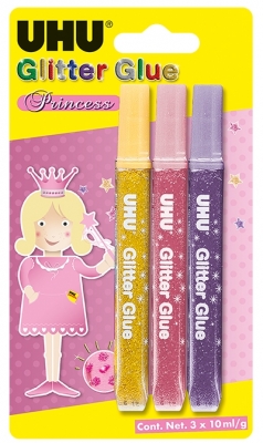 Adeziv Creativ Glitter glue Princess 3 x 10 ml UHU