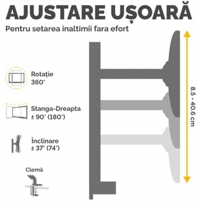 Brat monitor ajustabil Fellowes