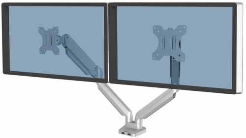 Brat pentru monitor dual individual, culoare argintiu, seria Platinum Fellowes