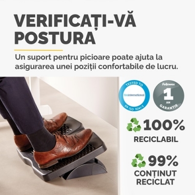 Suport negru de picioare Refresh Foot Fellowes