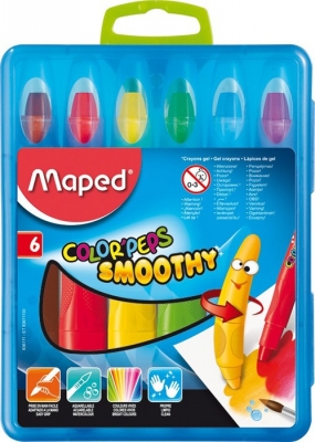 Creioane cerate 6 culori Smoothy Maped