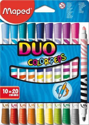 Carioci 10/set cu 2 capete Color Peps Duo Maped