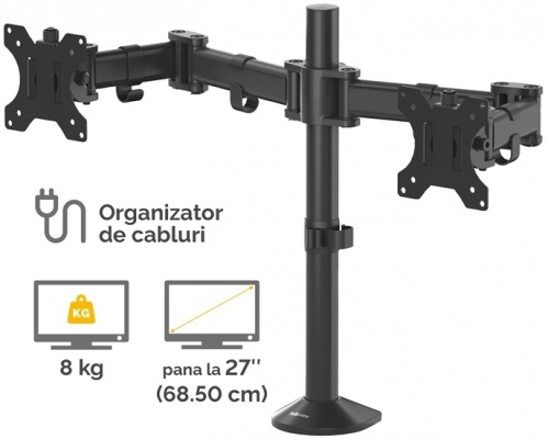 Brat pentru monitor dual individual, seria Reflex Fellowes 