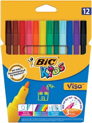 Carioci 12 culori lavabile Visa Bic