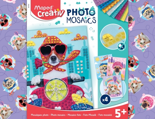 Set creativ Cute Animals Photo Mosaics Maped 