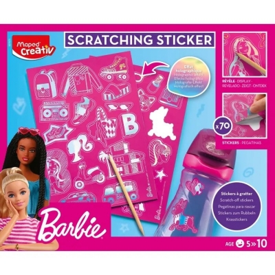 Set Maped Barbie Scratch Stickers