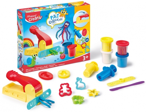 Plastelina Creativ Pat Dough 4 culori + 12 accesorii Maped