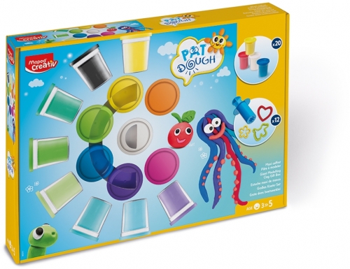 Plastelina Creativ Pat Dough 20 culori + 12 accesorii Maped