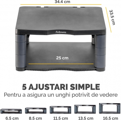 Suport gri deschis pentru monitor Premium Fellowes