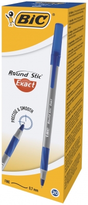 Pix Round Stic Exact 0.7 mm albastru, 20 buc/cutie Bic