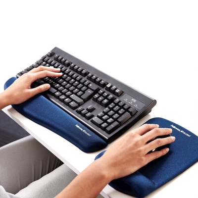 Mousepad cu suport pentru incheietura PlushTouch™ Fellowes albastru