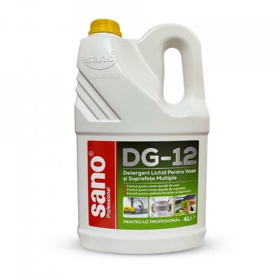 Detergent lichid pentru vase si suprafete multiple, Sano Professional, DG-12, 4L