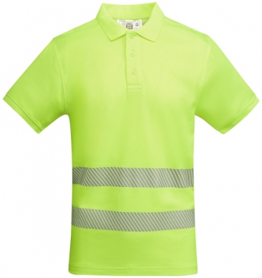 Tricou polo tehnic Hi-Vis Atrio, pentru barbati, Galben Fluorescent, Roly