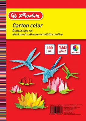 Carton colorat, 160 grame, 100 coli Herlitz