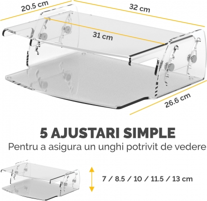 Suport monitor ajustabil Clarity Fellowes