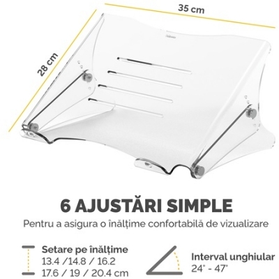 Suport laptop alb Clarity Fellowes