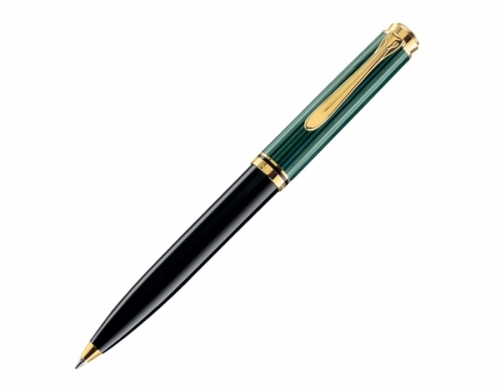 Pix Souveran K600, mina tip parker, accesorii placate cu aur, corp negru-verde, Pelikan 