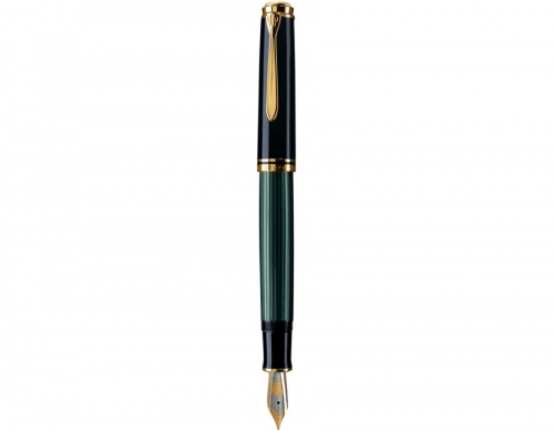 Stilou Souveran M800, penita M aur 18K, accesorii placate cu aur, negru-verde, Pelikan