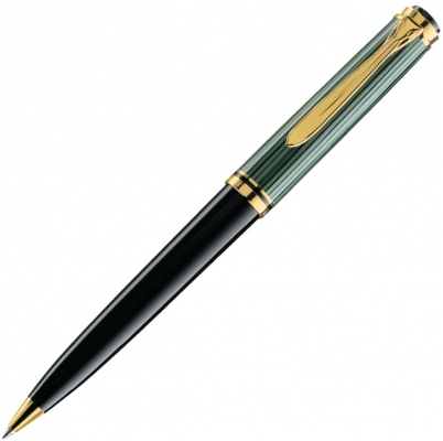 Pix Souveran K800, mina tip parker, accesorii placate cu aur, corp negru-verde, Pelikan