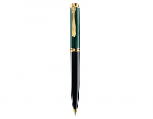 Pix Souveran K800, mina tip parker, accesorii placate cu aur, corp negru-verde, Pelikan