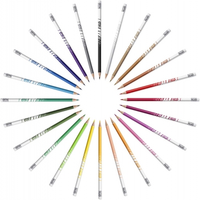 Creioane colorate cu radiera Evolution Illusion 24 buc/set Bic