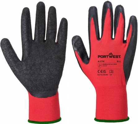 Manusi Latex Flex Grip, Rosu/Negru, Portwest 